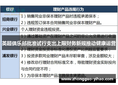 英超俱乐部批准试行支出上限财务新规推动健康运营